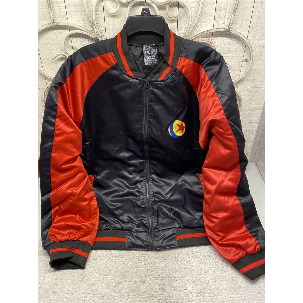 2020 Disney LootCrate PIXAR - Full Zip Satin Jacket 2XL Red/Black RARE NWT - Picture 4 of 6